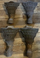 Antique Round Oak Stove Legs, set of 4 matching originals