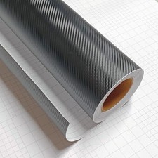3D Carbon Fiber Film Twill Weave Vinyl Sheet Roll 12" X 60", Black