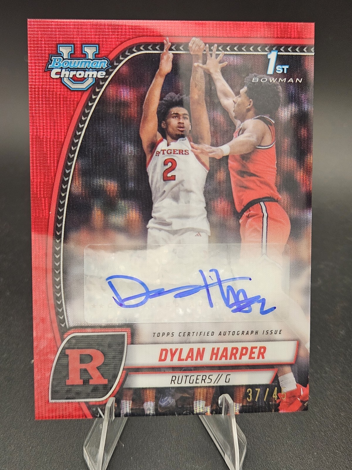 Dylan Harper 2024-25 Bowman U Chrome- Autographs (RC) Red Wave Auto /45