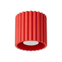 Deckenleuchte Aluminium Rot GU10 Stilvoll Flur Ø 10 Cm Deckenlampe Wohnzimmer
