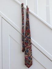Vintage Debenhams Classic Tie - Abstract Floral Pattern