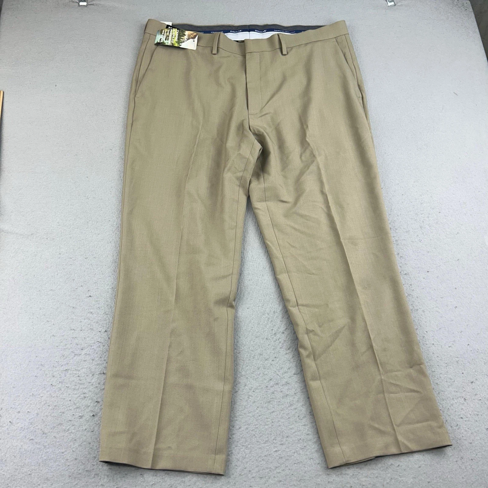 Haggar Pants Mens 40X29 Brown Straight Fit Leg Premium Dress Pant NWT