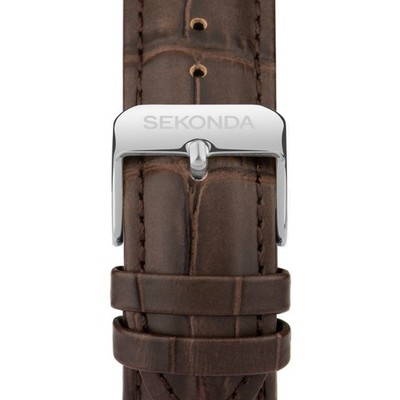 Sekonda Armstong Classic Men's 40mm Quartz Watch in Silver with Analogue Day/Date Display, and Black Leather Strap 30147