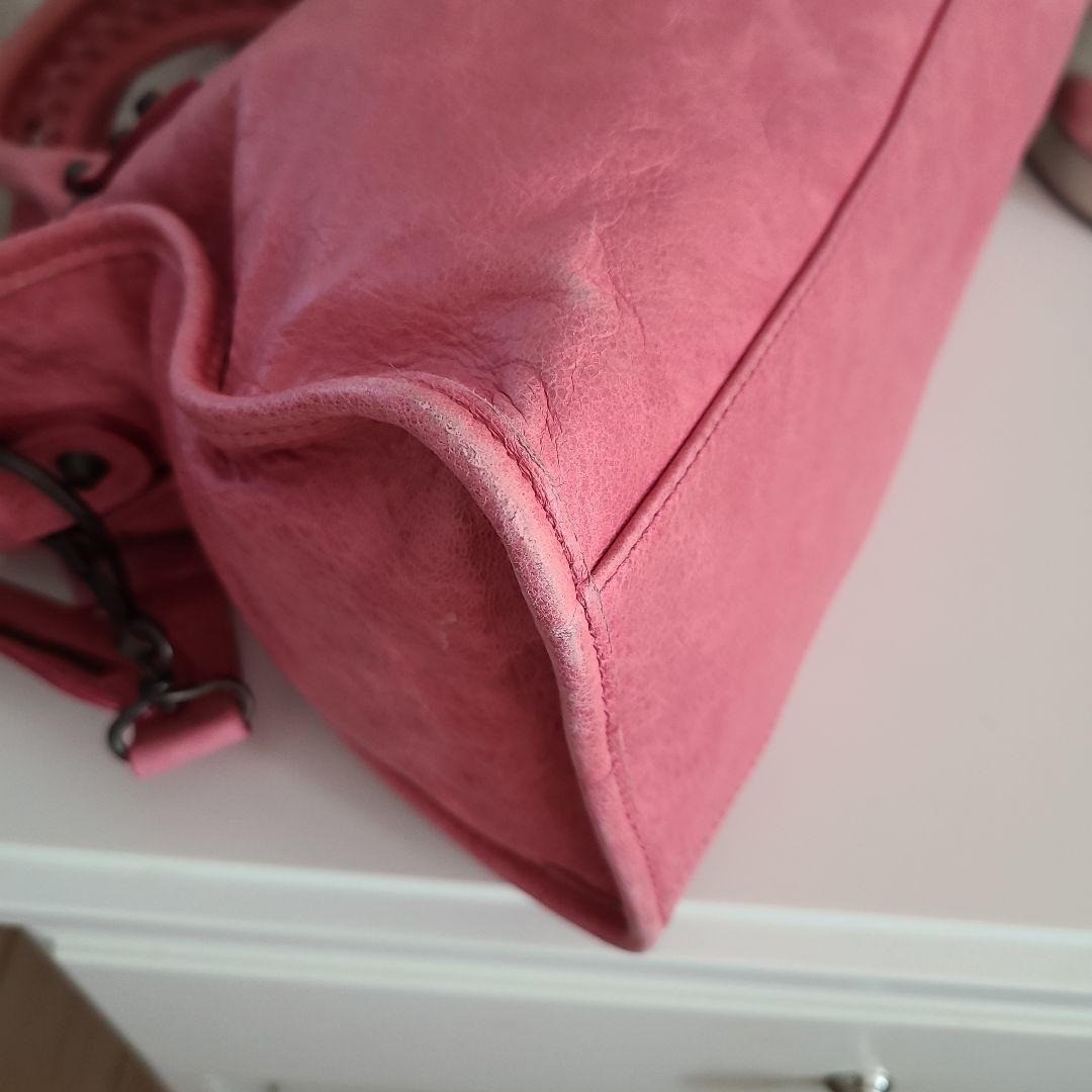 Balenciaga The City Bag 115748 Pink Leather 2Way Tote Shoulder Y2K thumbnail 10