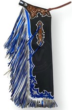 Custom Hand Tooled Fringe Leather Rodeo Chaps Western Cowboy Bull Riding Gear