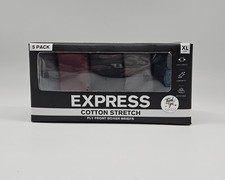 5 Pk EXPRESS Men's XLarge Cotton Stretch Fly Front Boxer Briefs Underwear Assort