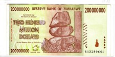 Zimbabwe 200,000,000 Dollars 2008 Used AA3280641