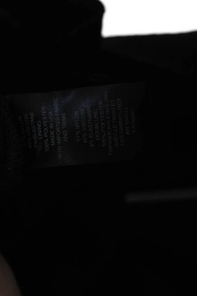 Pantalones de pierna acampanados texturizados con bolsillos negros lisos Nanette Lepore para mujer talla 4 Foto 4 de 4