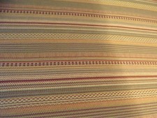 UPHOLSTERY FABRIC multi woven stripes ORG GOLD PAPRIKA GRN 55"W X 2 YARDS