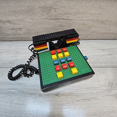 Vintage Tyco Super Blocks Telefon - 1980er Lego Festnetztelefon schwarz funktioniert