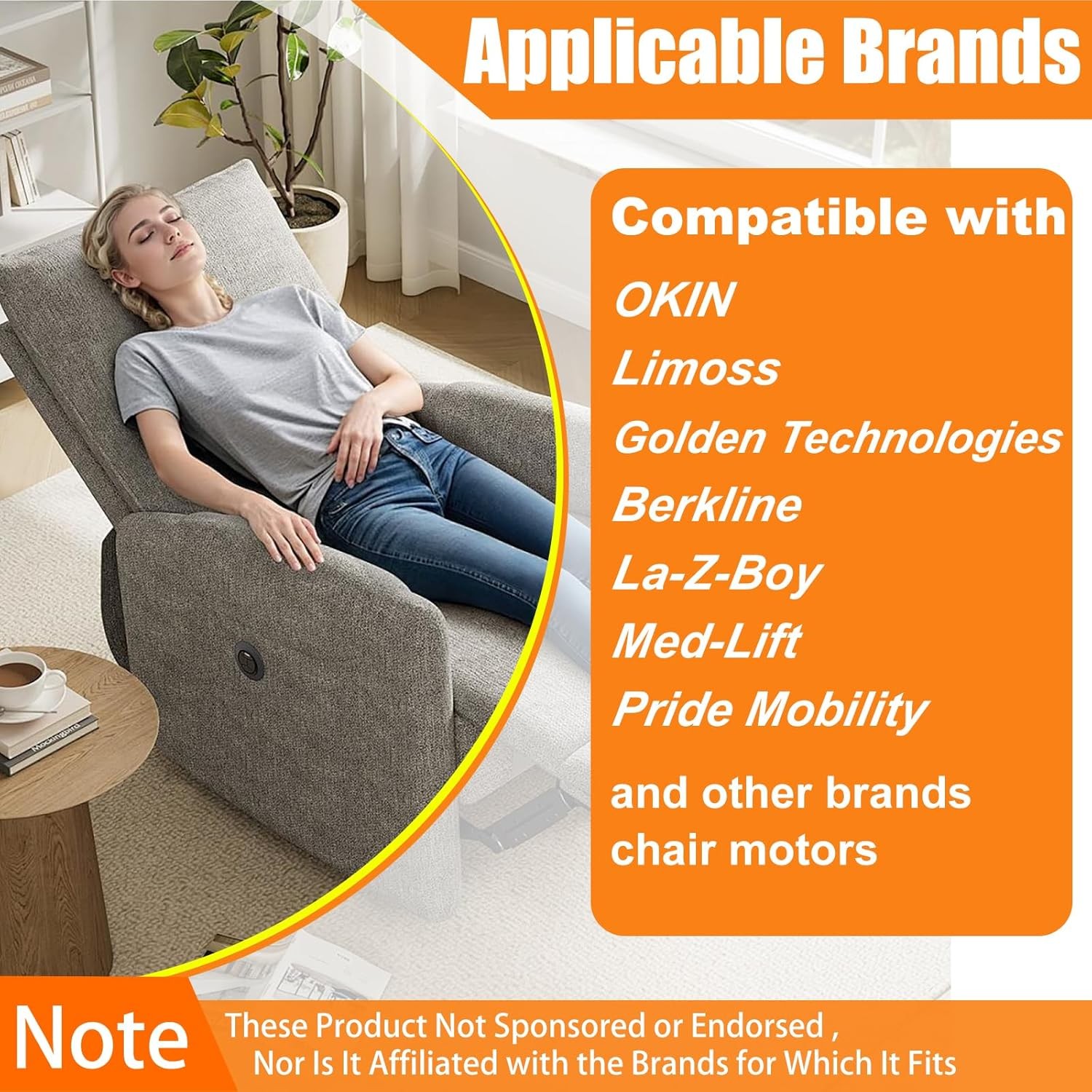 Swess Recliner Switching with 2 Button 5 Pin Plug for Electric Sofa 1, Black 