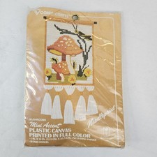 Vogart Craft Needlepoint "Mushrooms" Needlepoint Kit Wall Hanging #2914 Vtg 1982