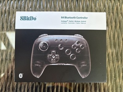 8Bitdo 64 Bluetooth Controller (Analogue 3D, Switch, Switch 2, Windows) Smoke