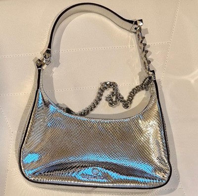 Michael Kors Schultertasche Piper Leder Schlangenprint Metallic