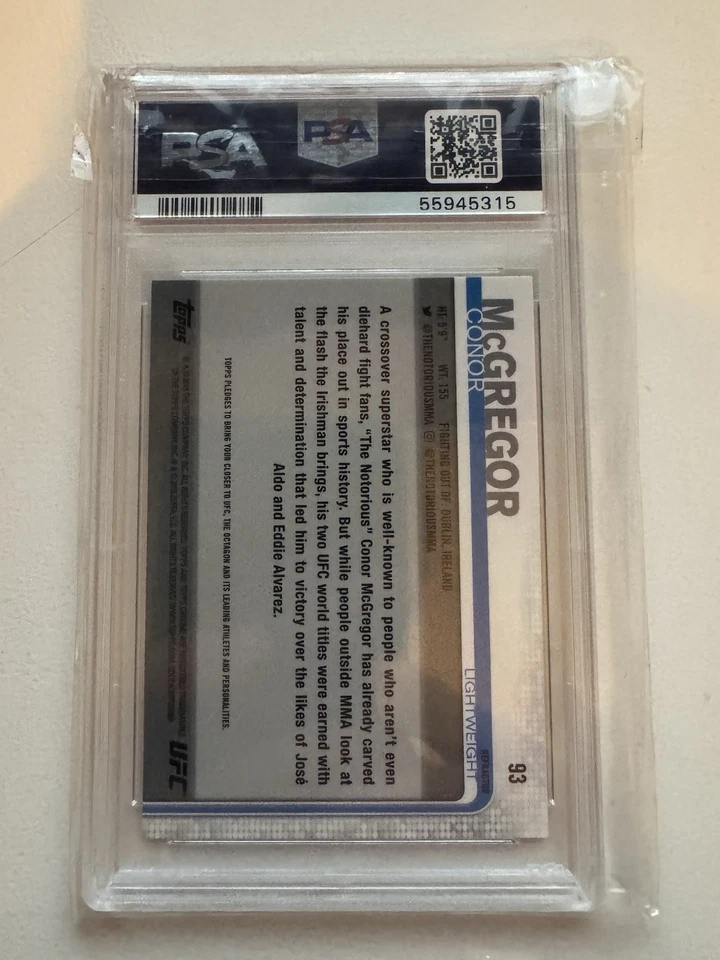 2019 Topps Chrome Conor McGregor Refractor PSA 10 Gem Mint UFC MMA Fighting - Image 2 of 2