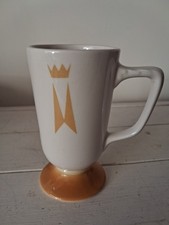 Vintage Homer Laughlin Best China Footed Pedestal Mug Yellow Crown MCM USA Made