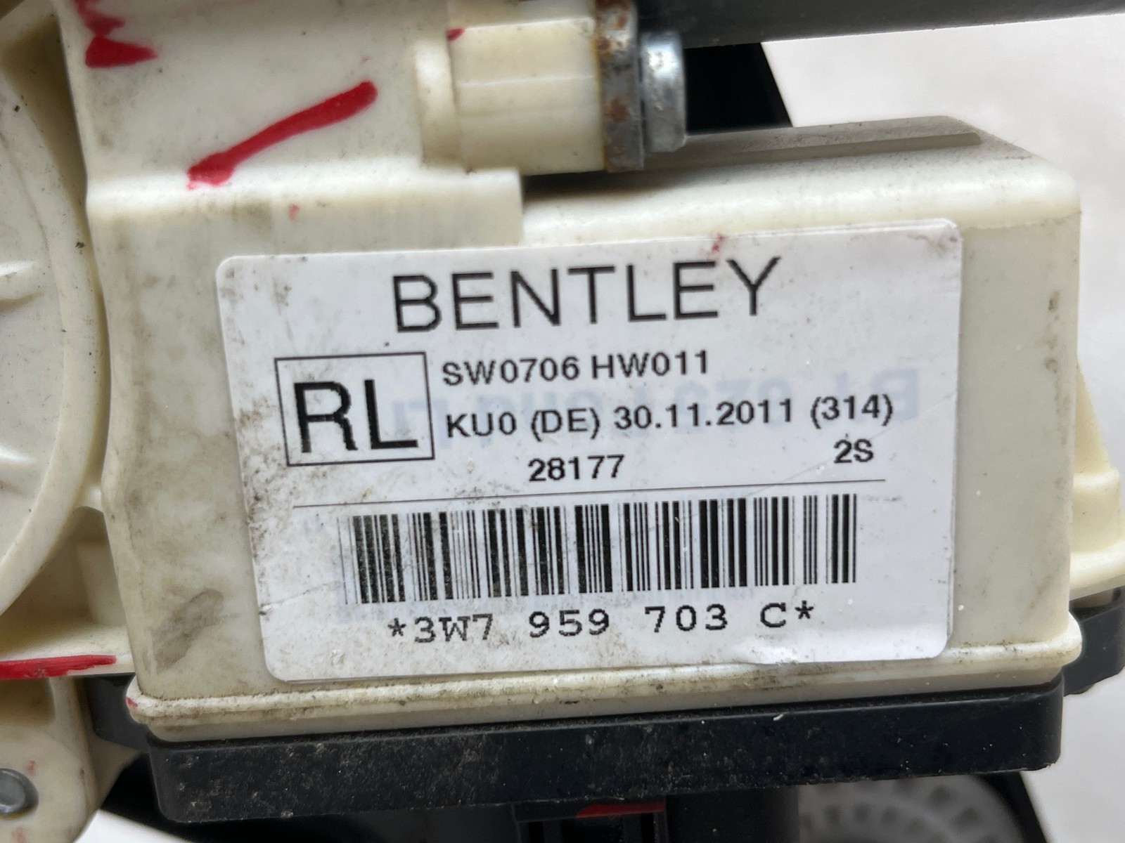 12-18 Bentley Continental GTC Rear Left Quarter Window Regulator w/Motor OEM