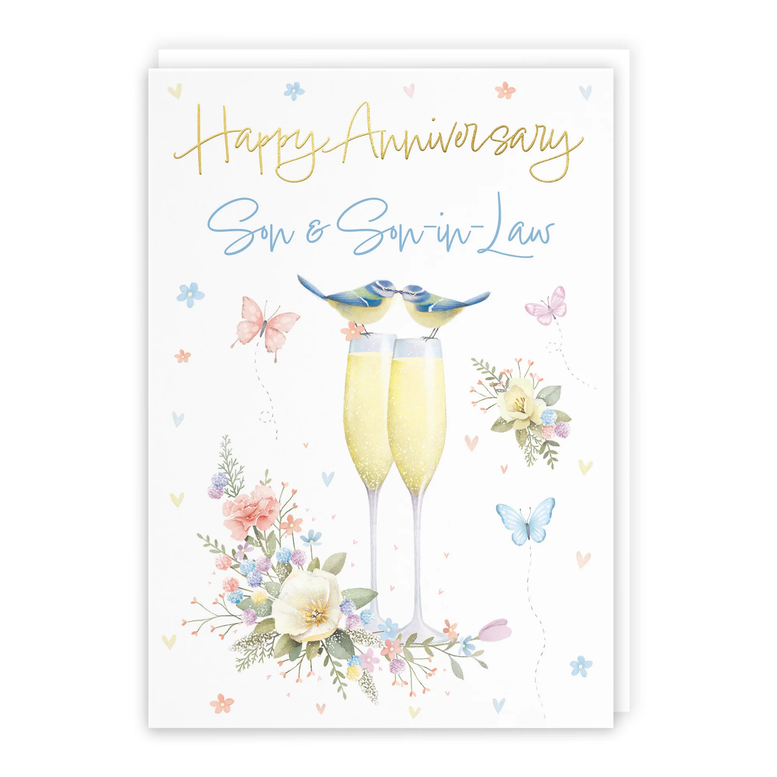 Son And Son-in-Law Anniversary Card Champagne Flutes Milo's Gallery