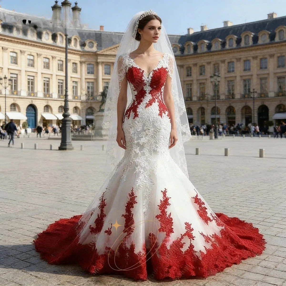 red mermaid wedding dress products for sale | eBay