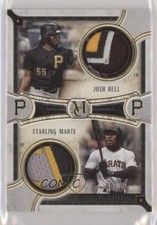 2018 Topps Museum Collection Red 9/10 Josh Bell Starling Marte Dual Patch 6fs
