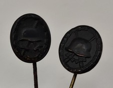 ✠ 2 X ORDEN - MINIATUR NADEL VERWUNDETENABZEICHEN - WK II - 1957 VERSION ✠