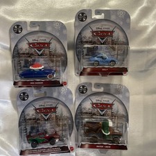 DISNEY CARS HOLIDAY EDITION SET OF 4 CARS McQUEEN MATER Mate SALLY DOC HUDSON
