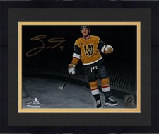 Framed Jack Eichel Golden Knights Signed 8x10 Celebration Spotlight Photo