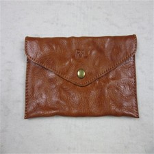 RRL Double RL Brown Leather Card Holder Key Case with RL Logo Long Snap Wallet