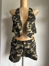 Camo Women  s Biker Short Set Size Medium used one time