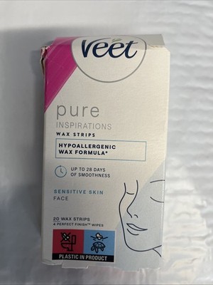 Veet Pure Inspirations WaxStrips for Sensitive Skin Face Brows Lips Cheeks 20pcz