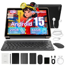 Tablet 10 inch Android 15 Tablet 20 64GB 1280x800 IPS LCD HD Touchscreen 5000mAh