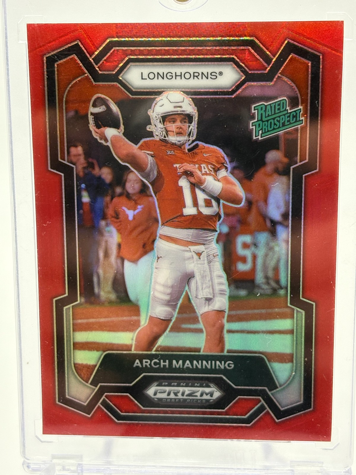 Arch Manning 2024 Panini Prizm Draft Picks Rated Prospect #192 Red Prizm /299