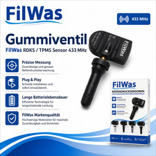 4x FilWas RDKS TPMS Sensor 433MHz Gummiventil passend f�r BMW 8er Gran Coup� G16