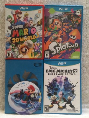 Lot Of 4 Wii U Games Mario Kart, Splatoon, Super Mario 3D World, Epic Mickey 2