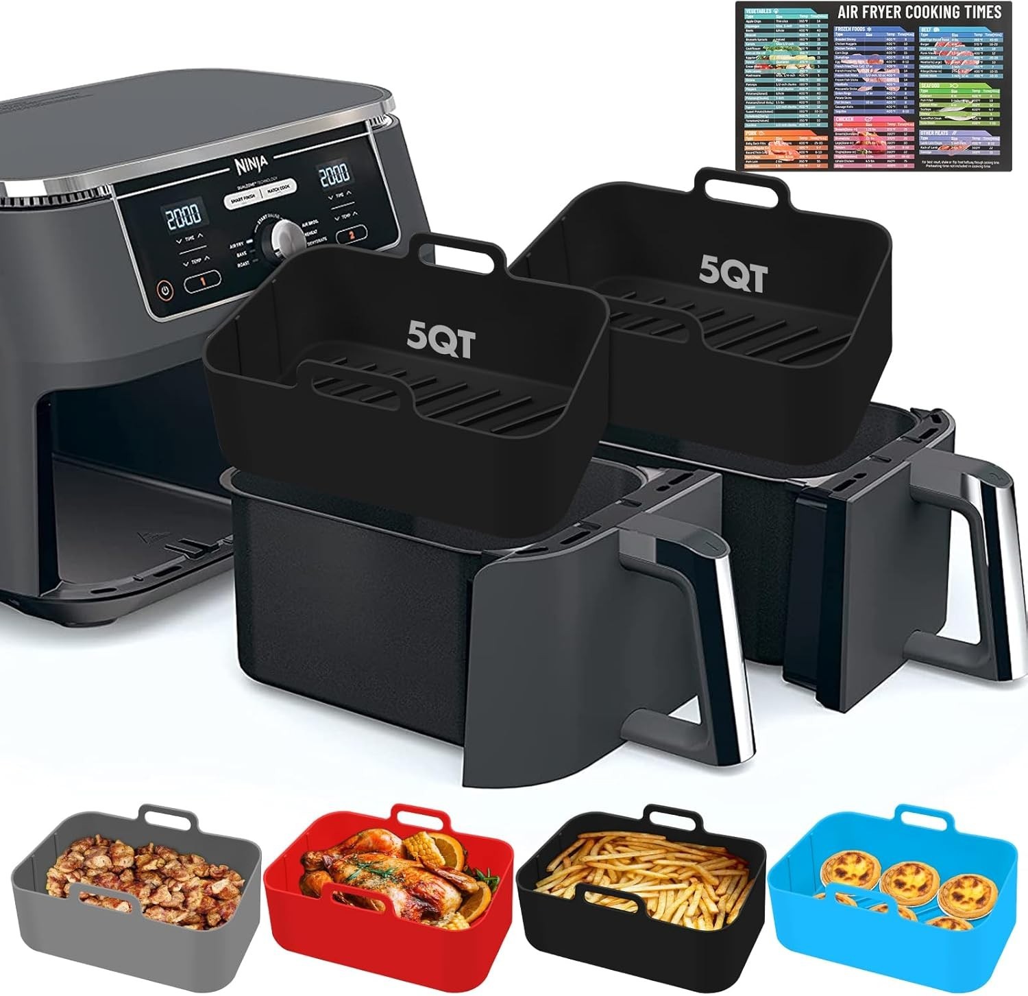 10QT Air Fryer 8.46*5.9 inch（10 QT）, DZ401 - Grey+Black