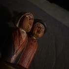 Vintage Hand Carved Wood Bottle Stopper Double Heads Movable Neck 5.25” Comical — photo 2