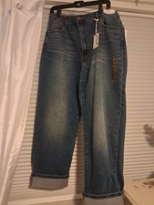 NWT Jessica Simpson VALENTINE Wide Leg Boyfriend Jeans Denim Size 32