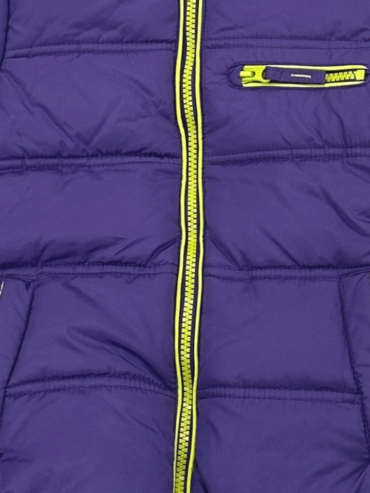 Girls Canyon River Blues Dark Purple Neon Green Winter Coat Bubble Ski Jacket 4 - Image 2 of 2