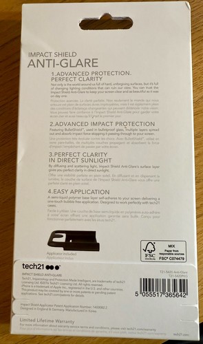 TECH21 IMPACT SHIELD /ANTI-GLARE SCREEN PROTECTOR FOR IPHONE 7 - Picture 2 of 3