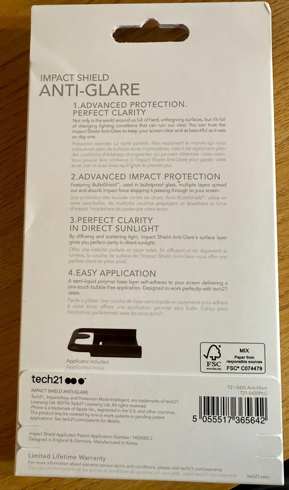 TECH21 IMPACT SHIELD /ANTI-GLARE SCREEN PROTECTOR FOR IPHONE 7 - Image 2 of 3
