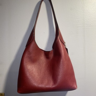 COACH Brooklyn 28 Dark Ruby Grain Leather Shoulder Bag Magnet Snap | RARE COLOR