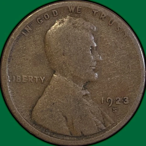 1923-S Lincoln Wheat Cent Good G Coin #36154