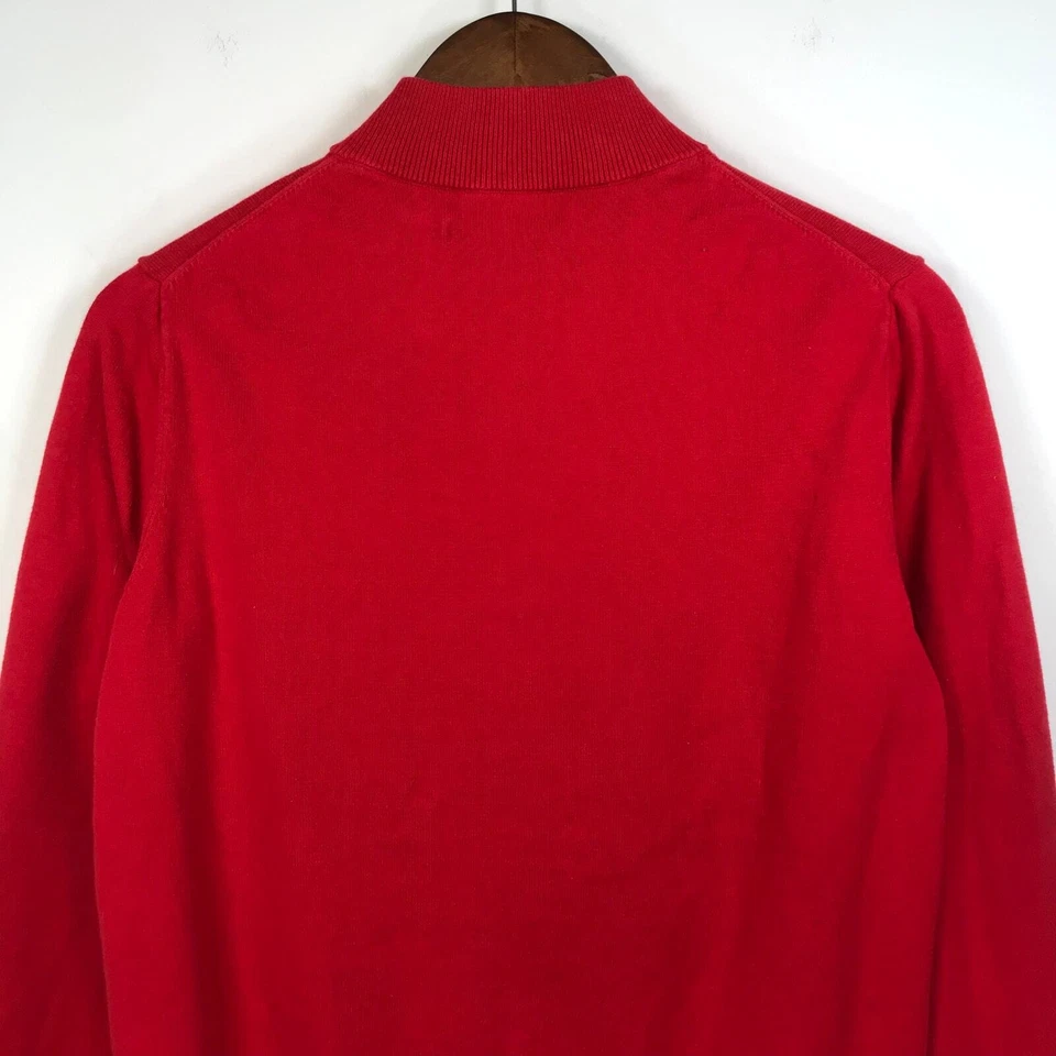 Suéter Vineyard Vines Niña Grande 16 Rojo 1/4 Cremallera Logo Clásico Algodón Ballena Preppy Foto 4 de 4