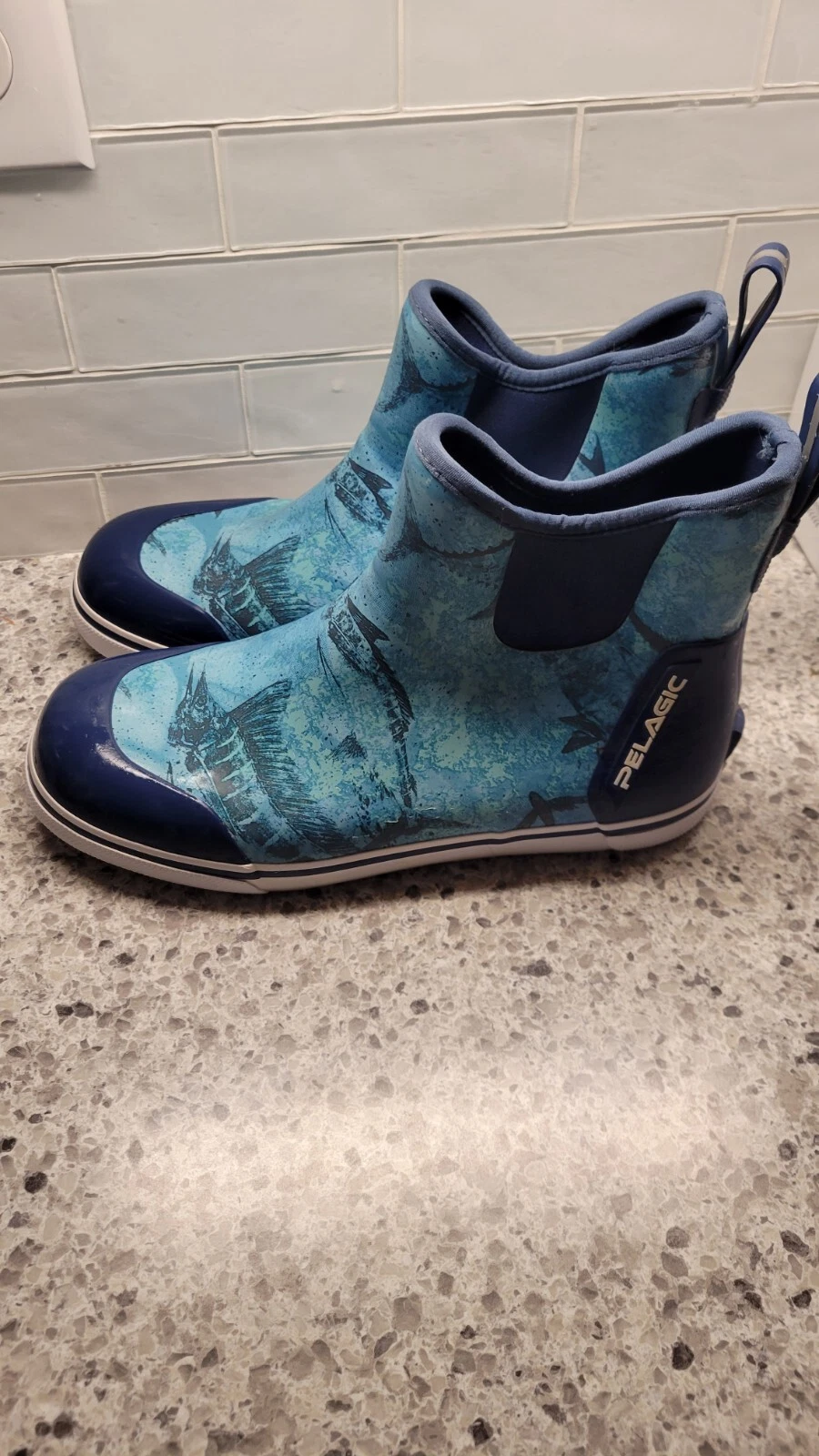 Ankle Deck, Fishing Rubber Women's Boot, Size 9 - Blue