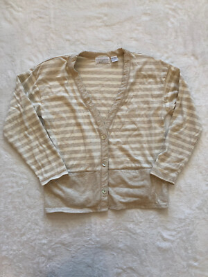 Christopher & Banks Women's Small Long Sleeve Button Down Pockets Shoulder Pads