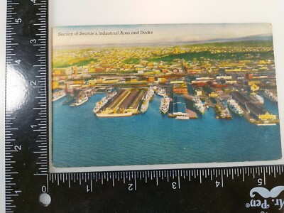 Seattle's Industrial Area and Docks,WA King County Washington Vtg Postcard