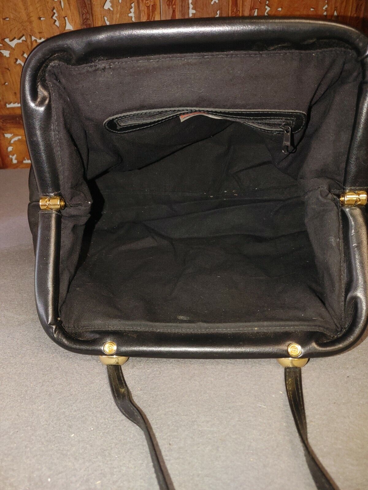 Vintage CAPEZIO Bag Purse Black handbag black Lea… - image 6