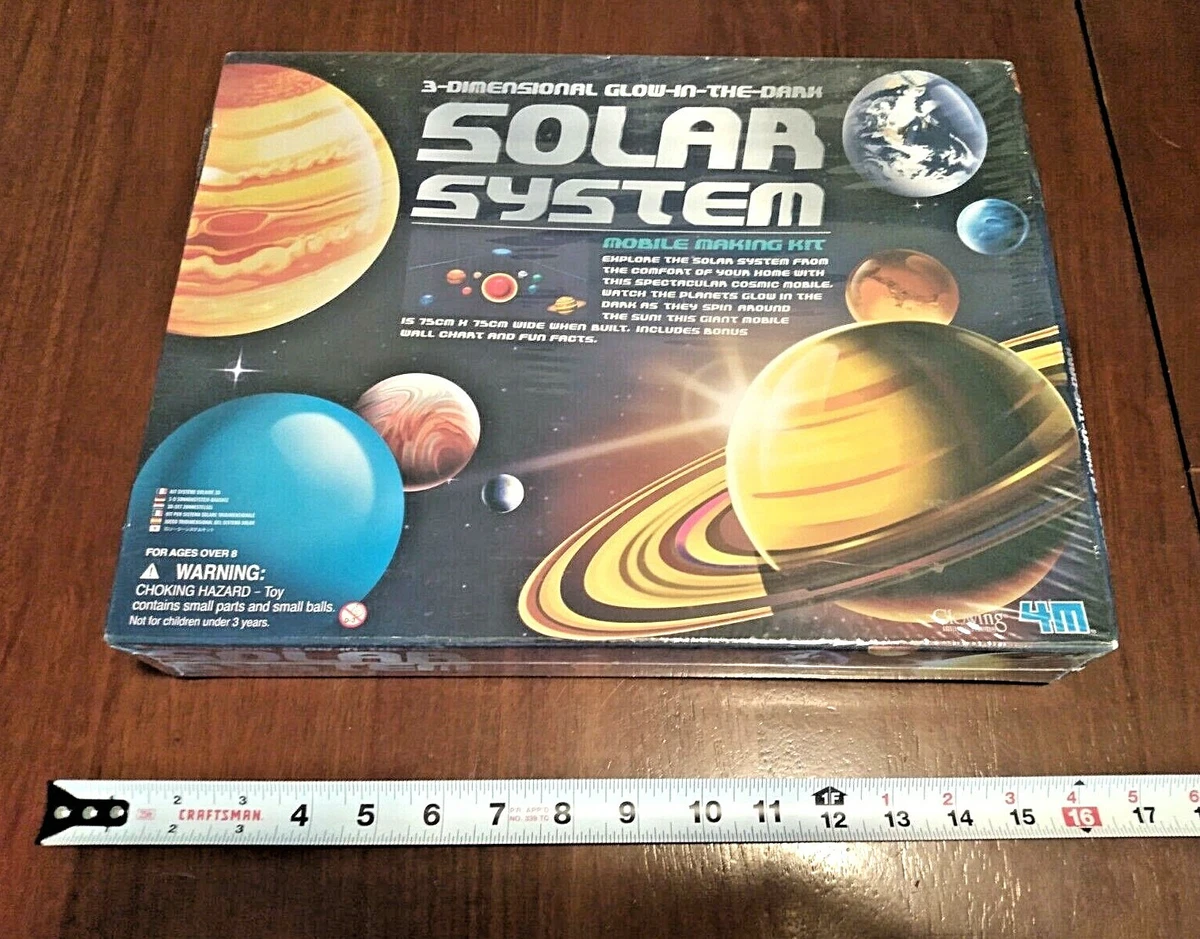 3D Solar System Glow In The Dark Kids Room Educational Planets Mobile  Making Kit | eBay