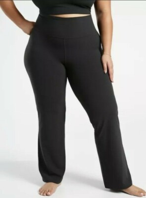 Athleta PLUS 1X Elation Flare Pant, Black High-Rise Pants SOFT Flared Yoga NWT