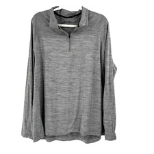 Eddie Bauer Freedry Pullover Men's XL Gray 1/4 Zip High Neck Golf Light Weight